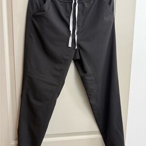 Figs Black Jogger Pants with White Drawstring